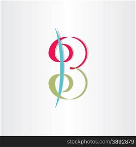 letter b with spirals number 3 icon design