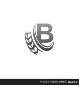 Letter B with trailing wheel icon design template illustration vector