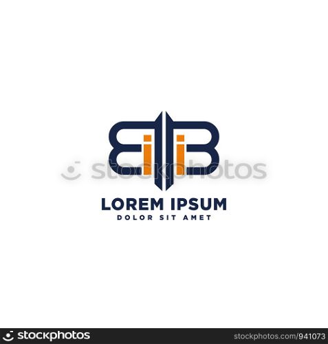 letter bi creative idea business logo template vector illustration icon element isolated. letter bi creative idea business logo template vector illustration