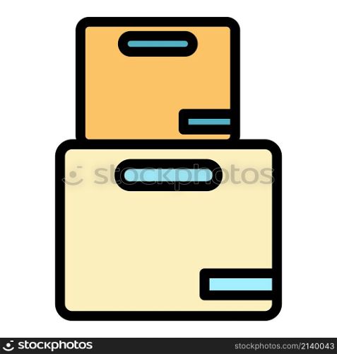 Letter boxes icon. Outline letter boxes vector icon color flat isolated. Letter boxes icon color outline vector