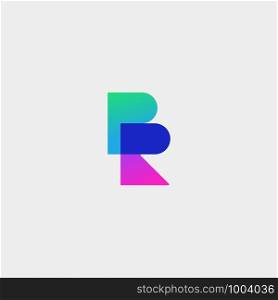 Letter BR RB R B Logo Design Simple Vector Elegant With Gradient Colour. Letter BR RB R B Logo Design Simple Vector