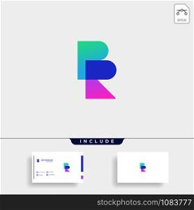 Letter BR RB R B Logo Design Simple Vector Elegant With Gradient Colour. Letter BR RB R B Logo Design Simple Vector