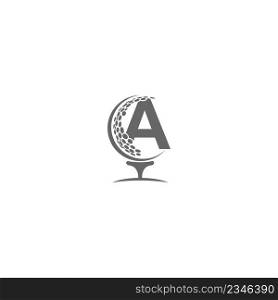 Letter C and golf ball icon logo design illustration