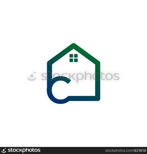 letter c architect, home, construction creative logo template, icon isolated elements. letter c architect, home, construction creative logo template