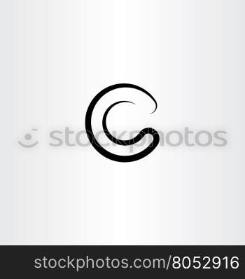 letter c black vector symbol element sign