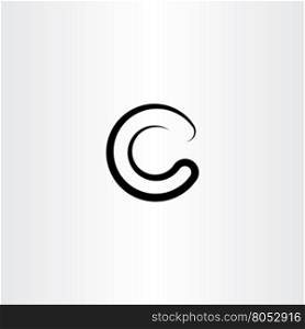 letter c black vector symbol element sign