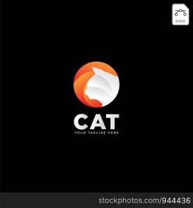 letter C cat pet animal type logo template vector icon element isolated. letter C cat pet animal type logo template vector icon