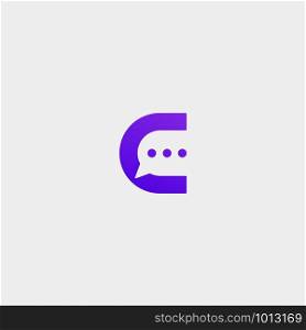 Letter C Chat Logo Template Vector Design Message Icon. Letter C Chat Logo Template Vector Design