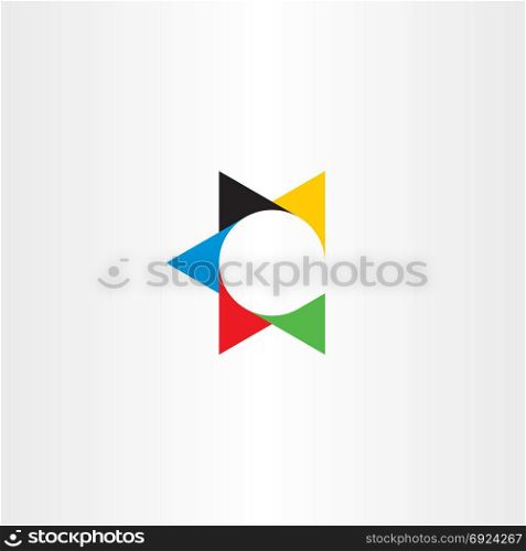 letter c colorful star logo icon vector