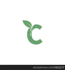 Letter C icon leaf design concept template vector