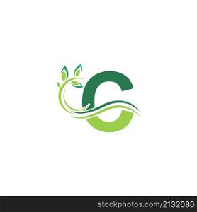 Letter C Icon with floral logo design template illustration vector