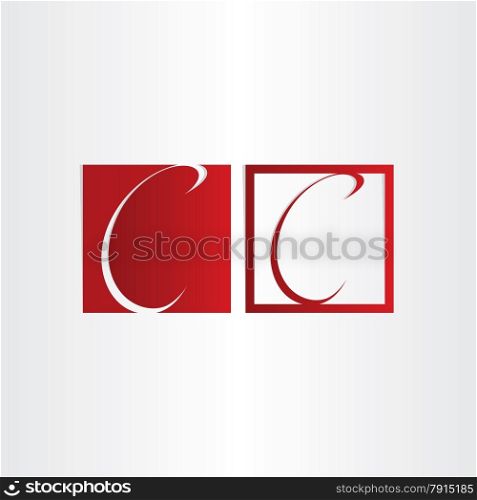 letter c icons character symbol design sing shape web red