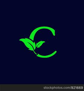 letter c leaf nature, eco green logo template vector illustration. letter c leaf nature, eco green logo template vector isolated