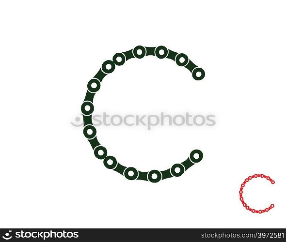 letter c logo chain concept illustration