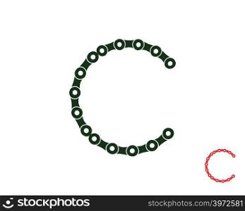 letter c logo chain concept illustration