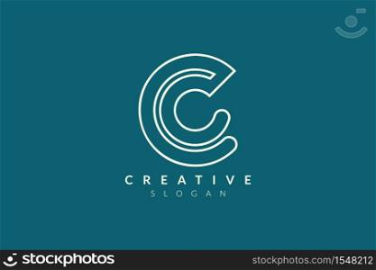 Letter C logo design. Minimalist and modern vector illustration design suitable for business or brand.