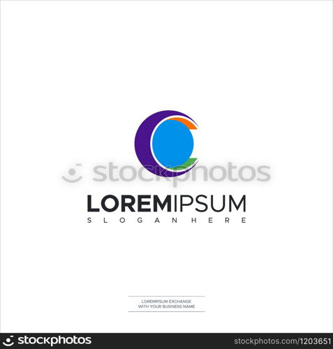 Letter C logo icon design template elements. Vector color sign Template Design Symbols, Icon Vector Illustration