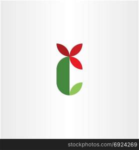 letter c logo icon green red vector symbol