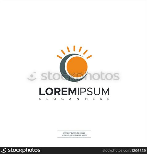 Letter C Logo Sun Vector Logo Symbols Template Elements Design