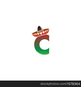 Letter C Mexican hat concept design illustration