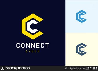 Letter C modern Logo template represents connection and digital for the tech industry