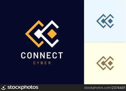 Letter C modern Logo template represents connection and digital for the tech industry