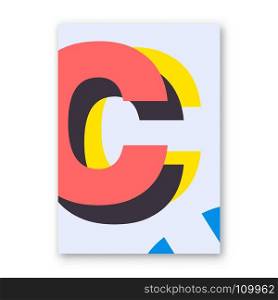 Letter C poster. Letter C poster. Cover for magazine, printing products, flyer, presentation, brochure or booklet. Vector illustration