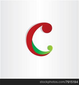 letter c red green icon abstract design element