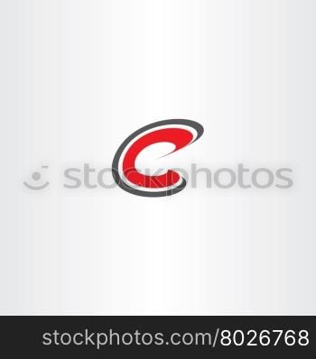 letter c red sign symbol vector icon logotype design