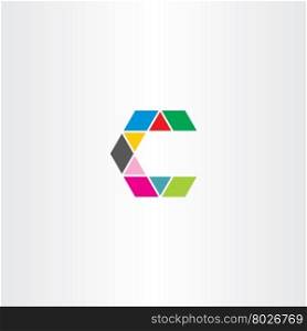 letter c sign symbol icon vector colorful