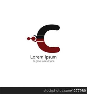 Letter C with Antom Creative logo or symbol template design