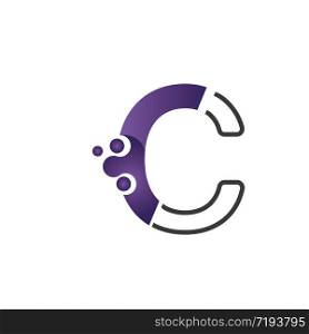 Letter C with circle concept logo or symbol creative design template