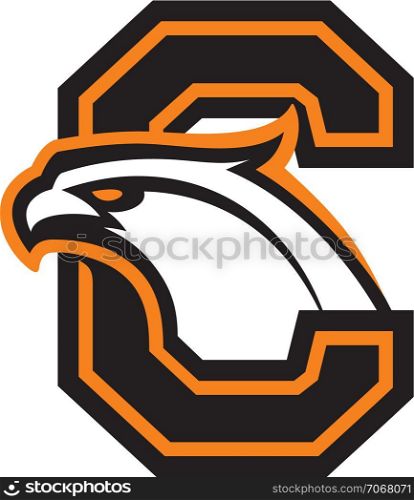 Letter C with eagle head. Great for sports logotypes and team mascots.