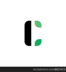 letter c with leaf logo vector design