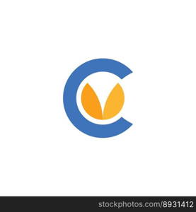 letter c with leaves logo vector design