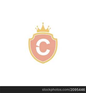 Letter C with shield icon logo design illustration vector