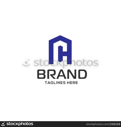 letter CH real estate logo, Real estate logo concept illustration, letter CH as house logo vector