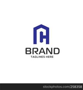 letter CH real estate logo, Real estate logo concept illustration, letter CH as house logo vector