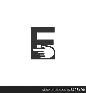 Letter combined with a hand cursor icon illustration template