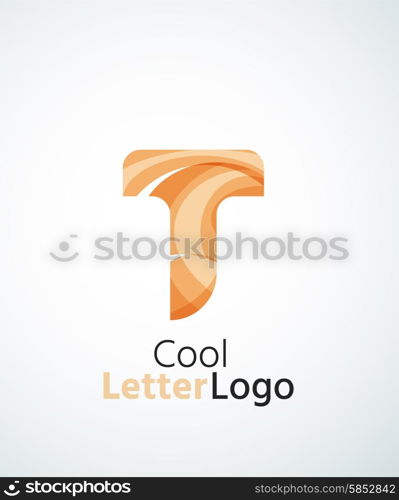 Letter company logo design. Clean modern abstract concept made of overlapping flowing wave shapes. Universal brand icon. Letter company logo