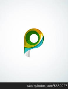 Letter company logo design. Clean modern abstract concept made of overlapping flowing wave shapes. Letter company logo