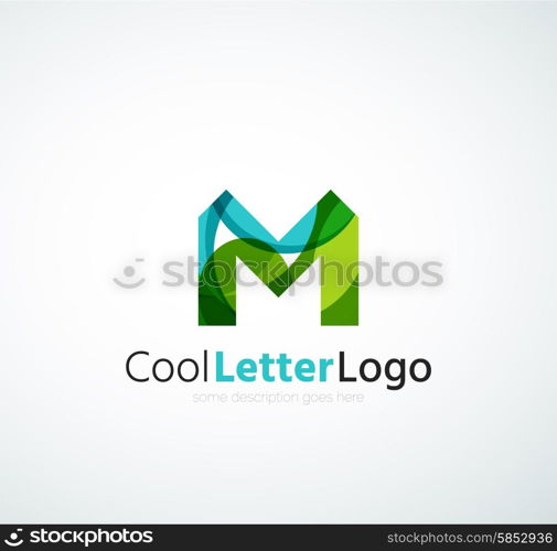 Letter company logo design. Clean modern abstract concept made of overlapping flowing wave shapes. Letter company logo