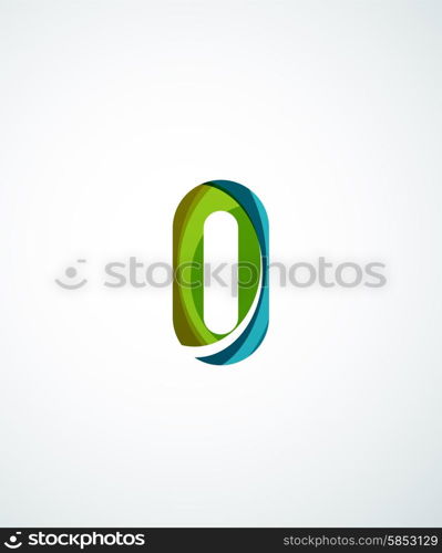 Letter company logo design. Clean modern abstract concept made of overlapping flowing wave shapes. Letter company logo