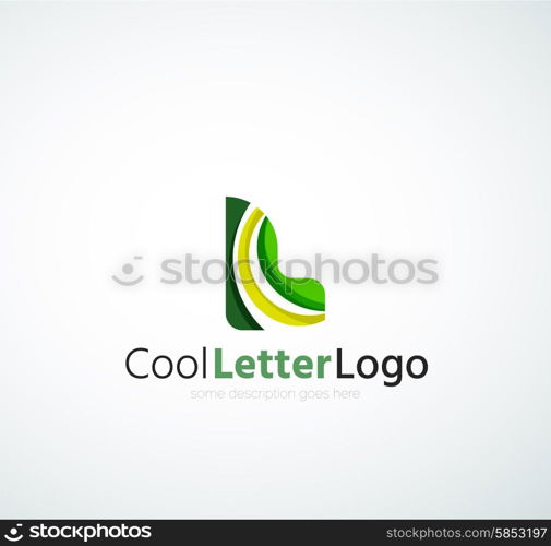 Letter company logo design. Clean modern abstract concept made of overlapping flowing wave shapes. Letter company logo