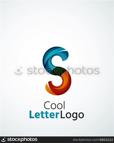 Letter company logo design. Clean modern abstract concept made of overlapping flowing wave shapes. Universal brand icon. Letter company logo