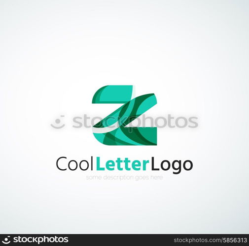 Letter company logo design. Clean modern abstract concept made of overlapping flowing wave shapes. Letter company logo