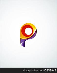 Letter company logo design. Clean modern abstract concept made of overlapping flowing wave shapes. Letter company logo