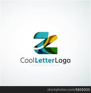 Letter company logo design. Clean modern abstract concept made of overlapping flowing wave shapes. Letter company logo