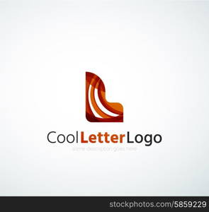 Letter company logo design. Clean modern abstract concept made of overlapping flowing wave shapes. Letter company logo