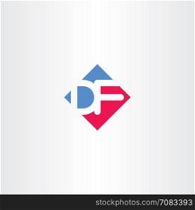 letter d and f df logo icon vector design